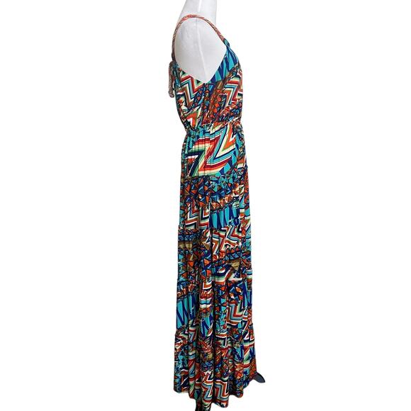 Tbags Los Angeles Multi colored Maxi Dress Medium - Picture 2 of 6